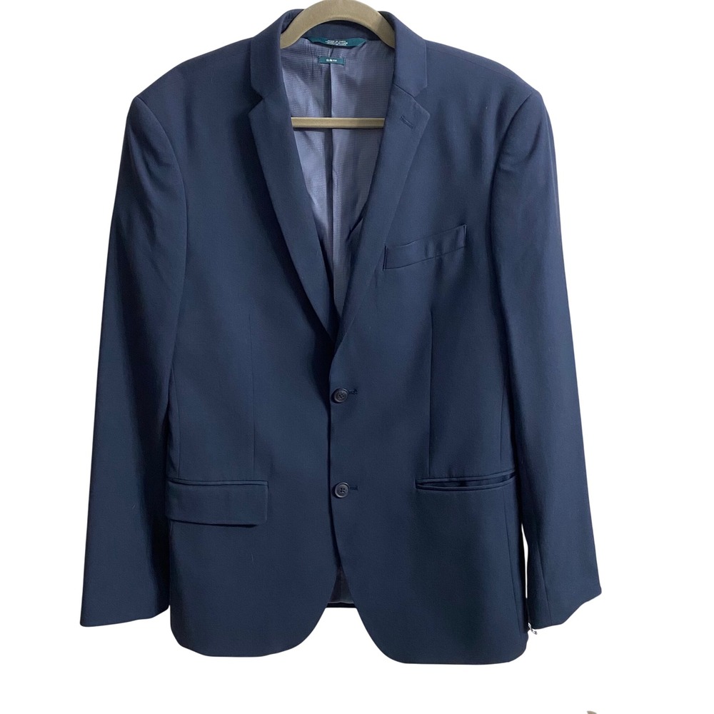 Perry Ellis Mens Slim‎ Fit Navy Blue Suit Jacket Blazer 40R 42FJ4420PS New